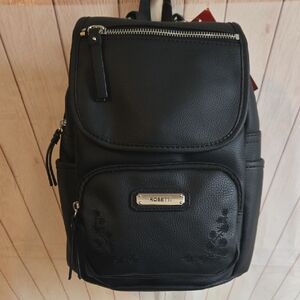 Rosetti Black Leather Backpack